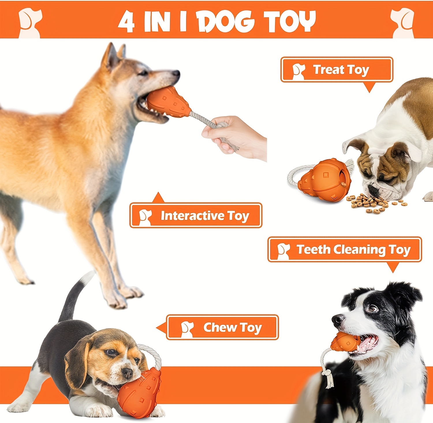 Treat Dispensing Dog Toys, Dog Puzzle Toys Interactive Dog Chew