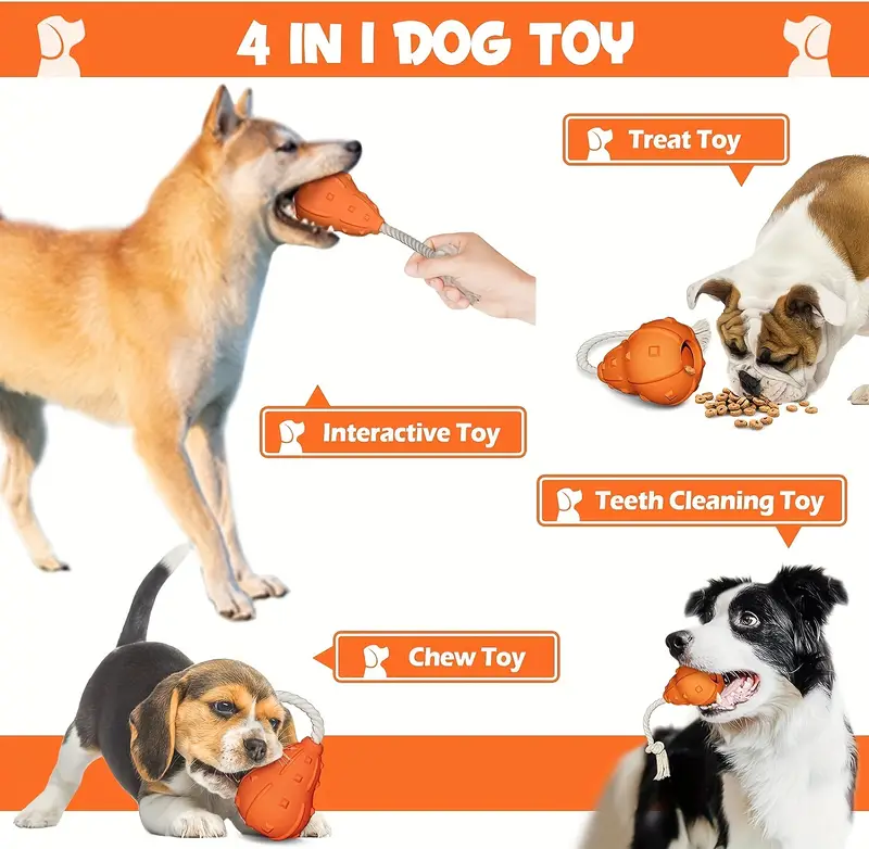 Food Dispensing Dog Toy, Interactive Dog Puzzle Chew Toys For Aggressive  Chewers, Durable Natural Rubber Dog Food Toys For Iq Training & Mental  Enrichment (light ) - Temu
