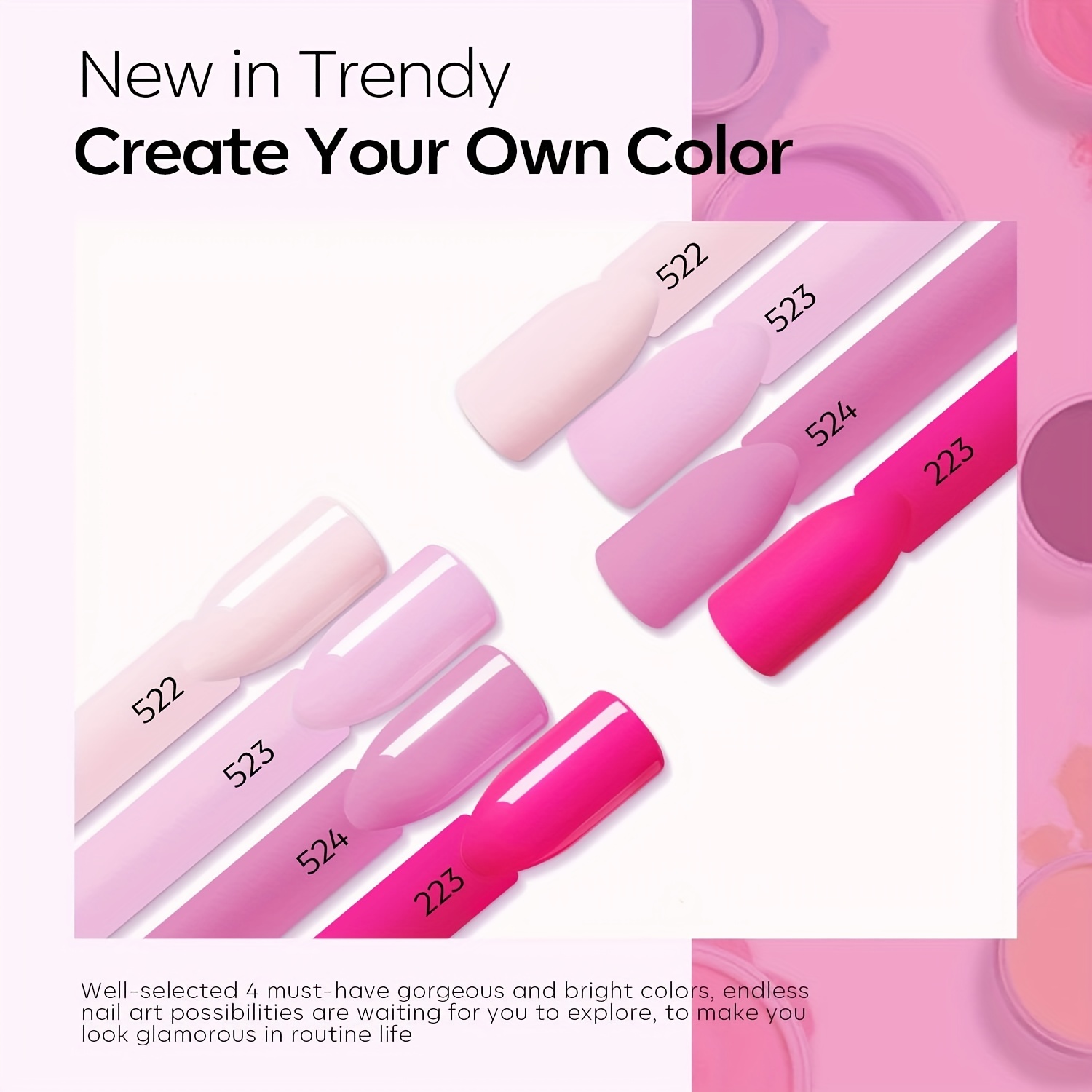 Hot Pink Dip Powder Manicure Kit 4 Colors Summer Bright Set DIY Salon