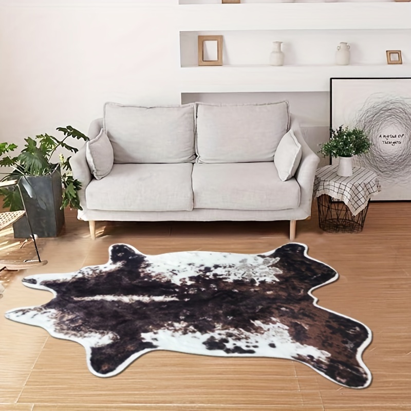 Cowhide Rug Cute Cow Print Rug For Living Room Faux Cow Hide - Temu