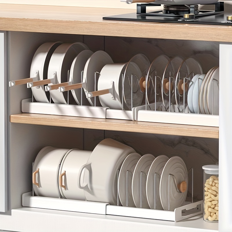 Estante de almacenamiento para gabinete de cocina, platos, platos, tabla de  cortar, soporte para tazones, organizador multifunción para armario de