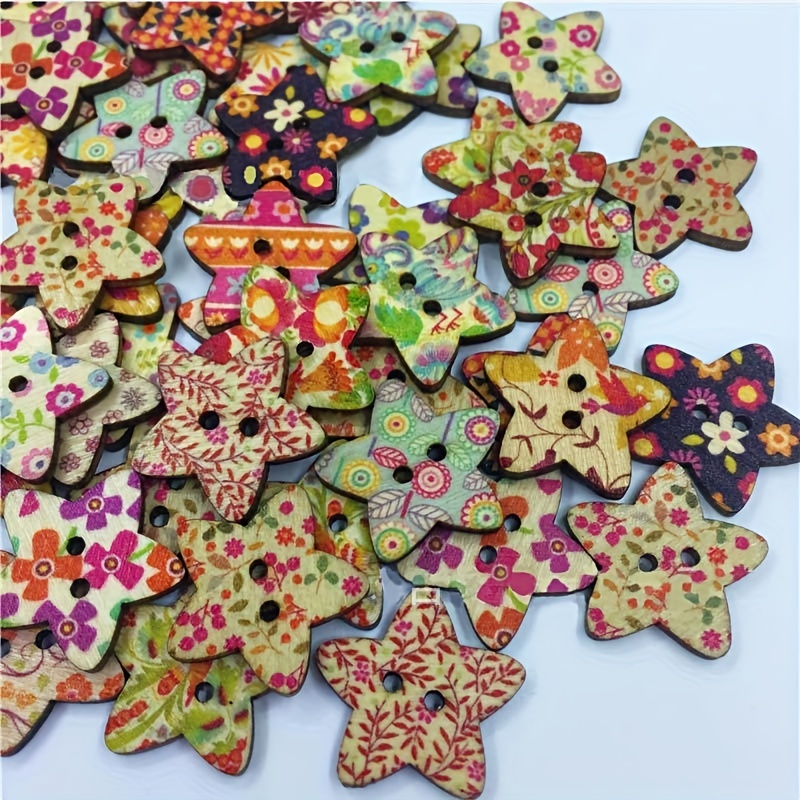15 Mm GOLD STAR Wooden Buttons X 10 , Wooden Star Buttons, Xmas Tree  Buttons, Christmas Buttons, Craft Buttons, Sewing Accessories 