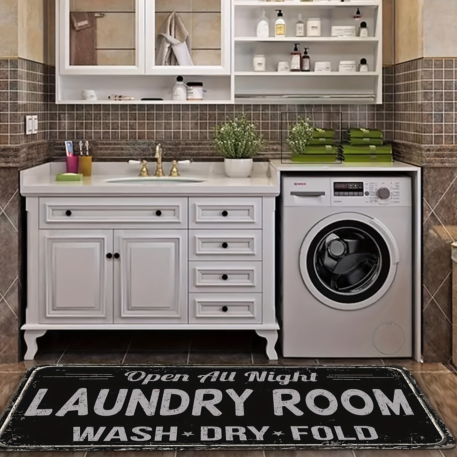 Quick Dry Laundry Rugs Mats Non slip Laundry Room Decor - Temu
