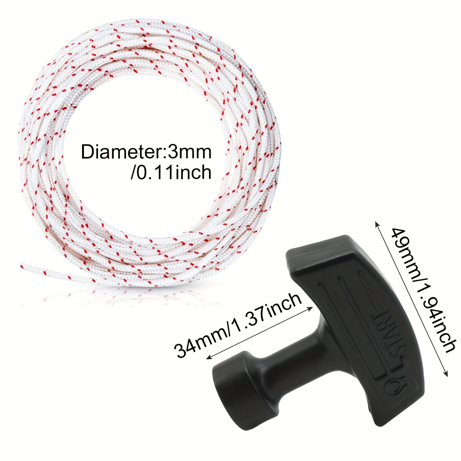 200' Roll #3-1/2 Replacement Pull Starter Rope for Trimmers and more