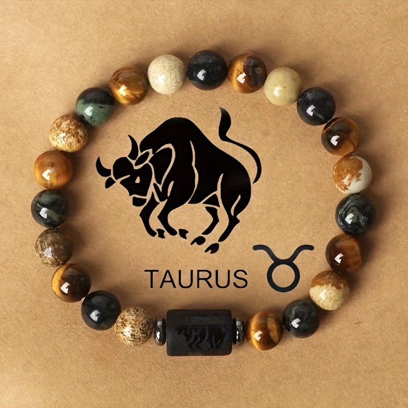 Zodiac Sign Stone Beaded Bracelets for Couples