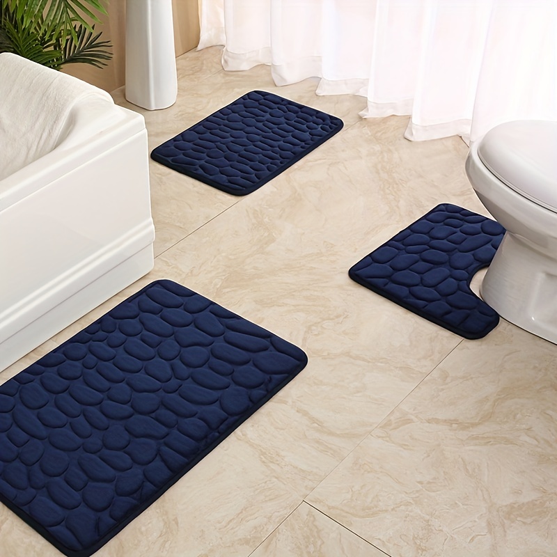 Set di tappeti da bagno 3 pezzi, tappeto da bagno antiscivolo ultra morbido  e tappetini da bagno assorbenti, include tappeto contorno a forma di U,  tappetino da bagno, coperchio del water, perfetto