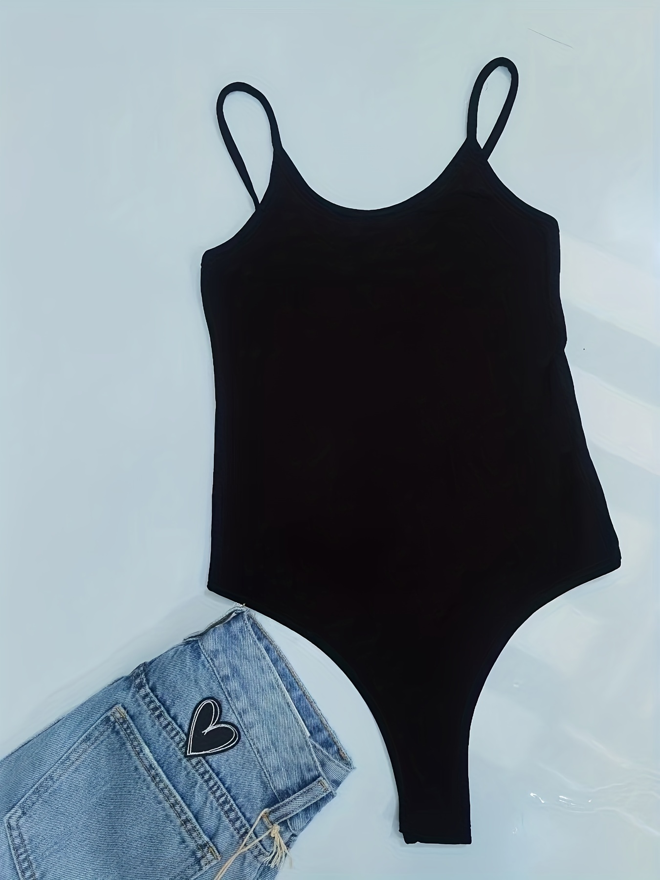Black Spaghetti Strap Bodysuit – Kinky Cloth