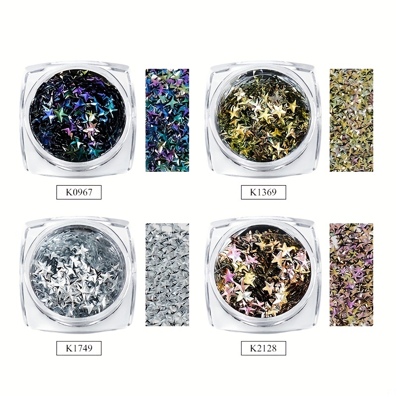 Glitter 3D Holographic Nail Art Decoration Star Sequins Flakes