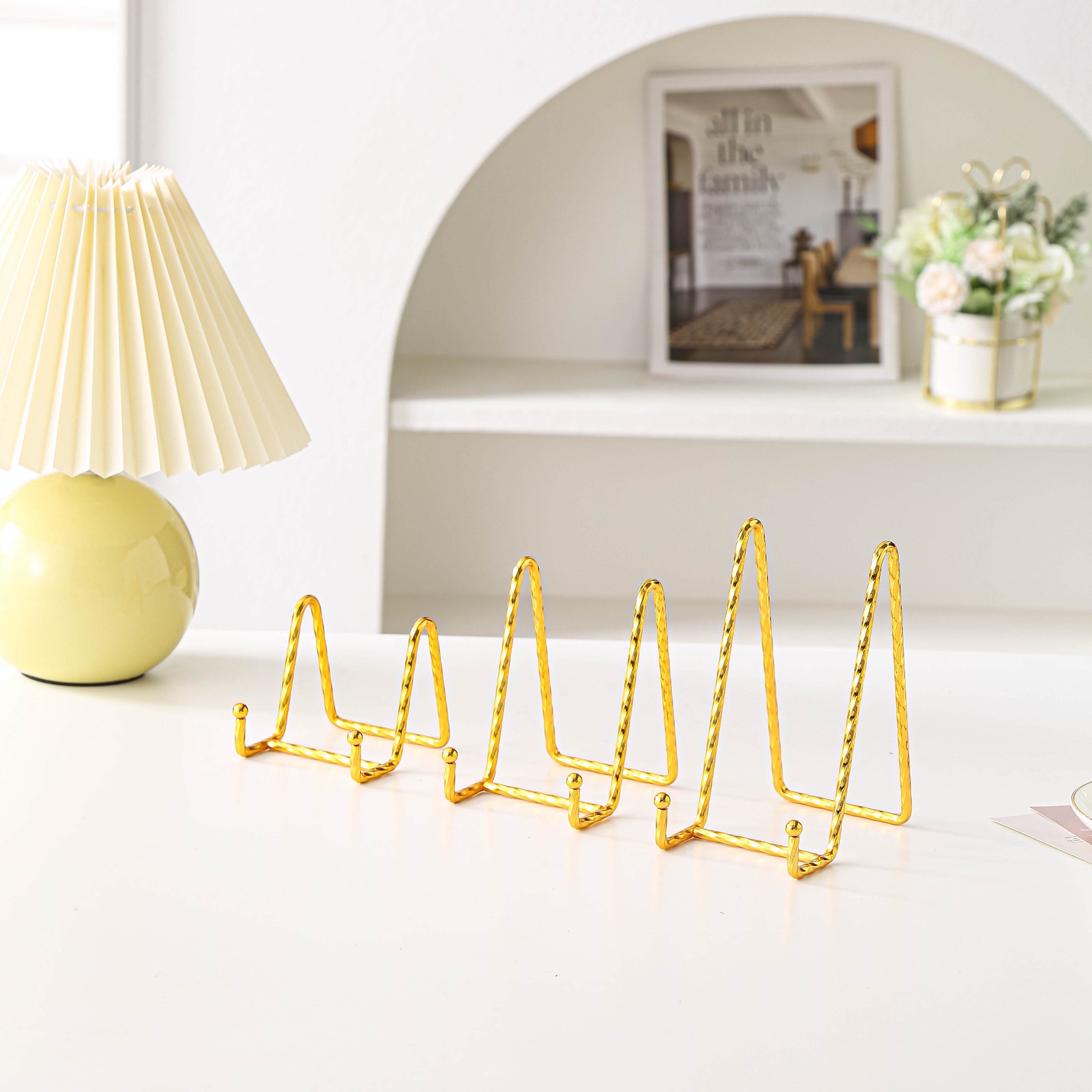 Plate Stands For Display Twisted Iron Golden Book - Temu
