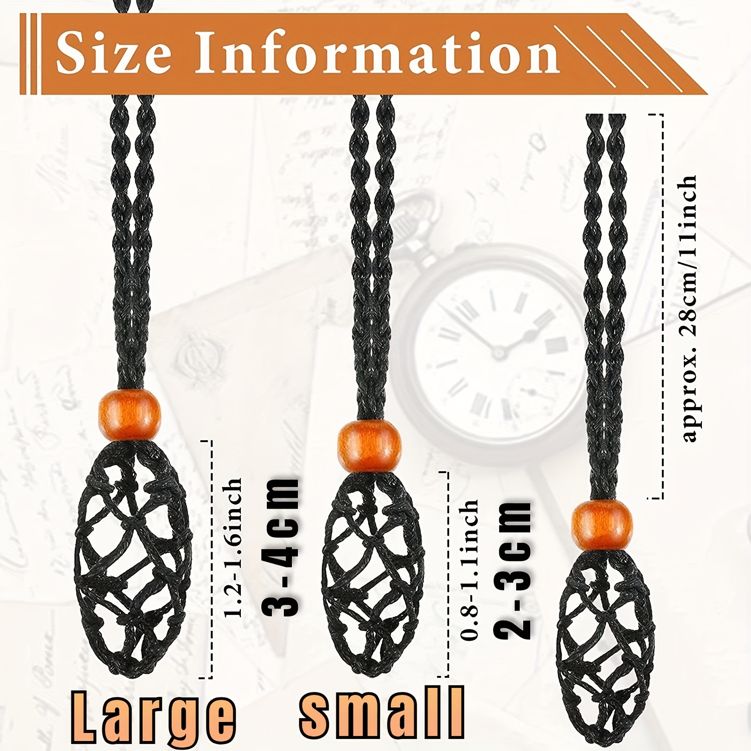Necklace Cord Empty Stone Holder 3 Sizes Adjustable Crystal Holder