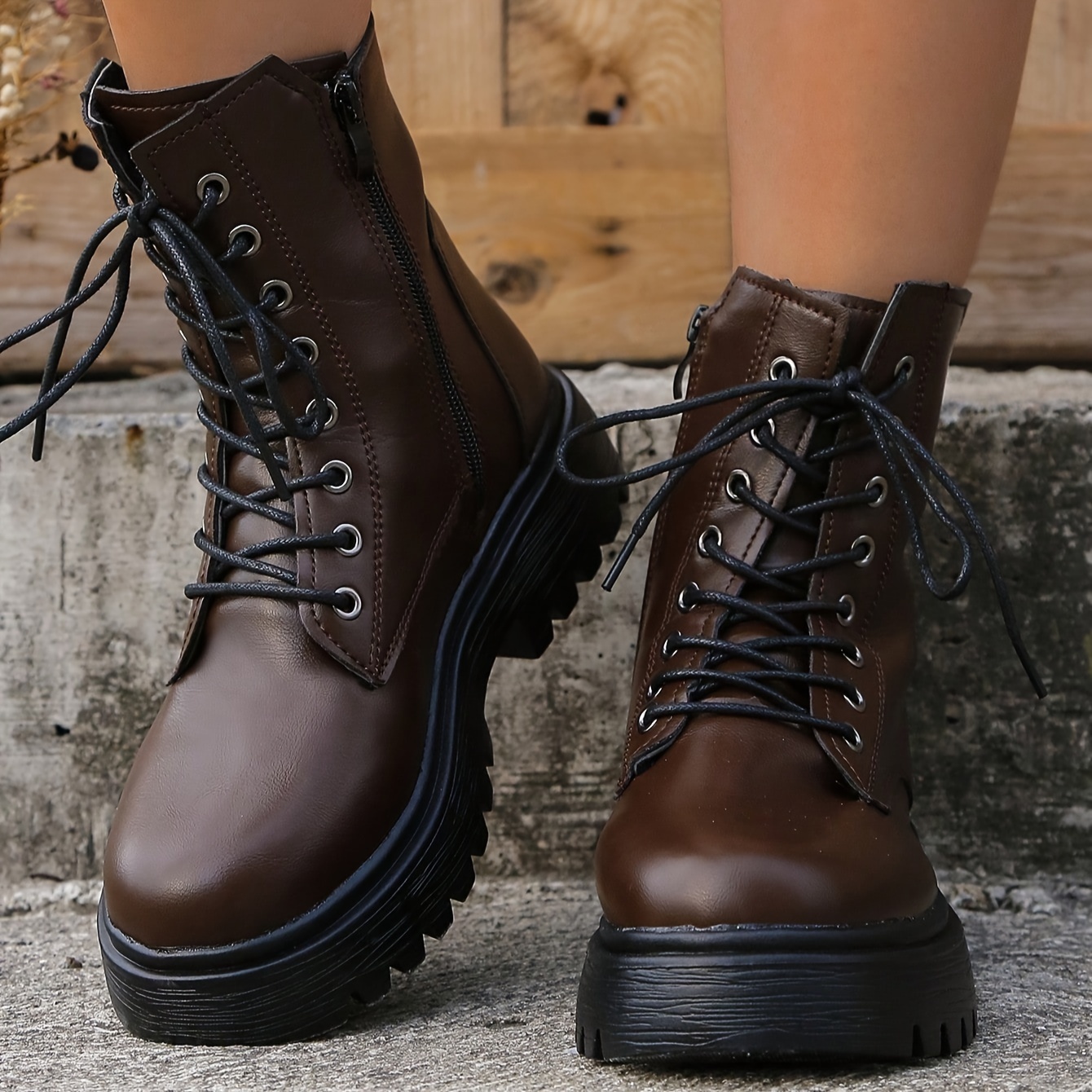 Womens steel store toe combat boots