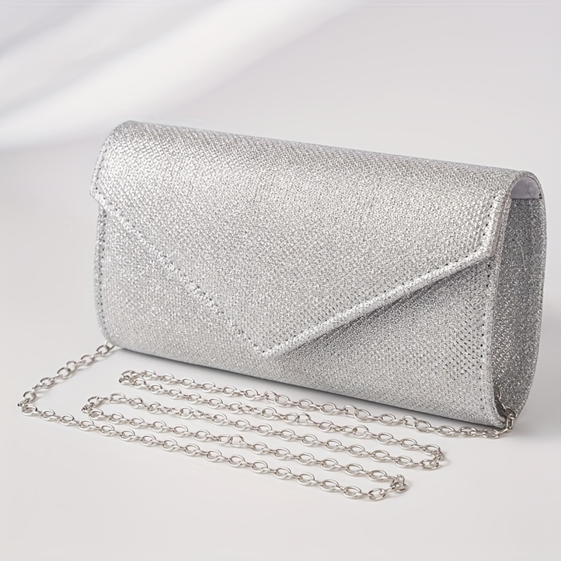 Grey glitter hot sale clutch bag