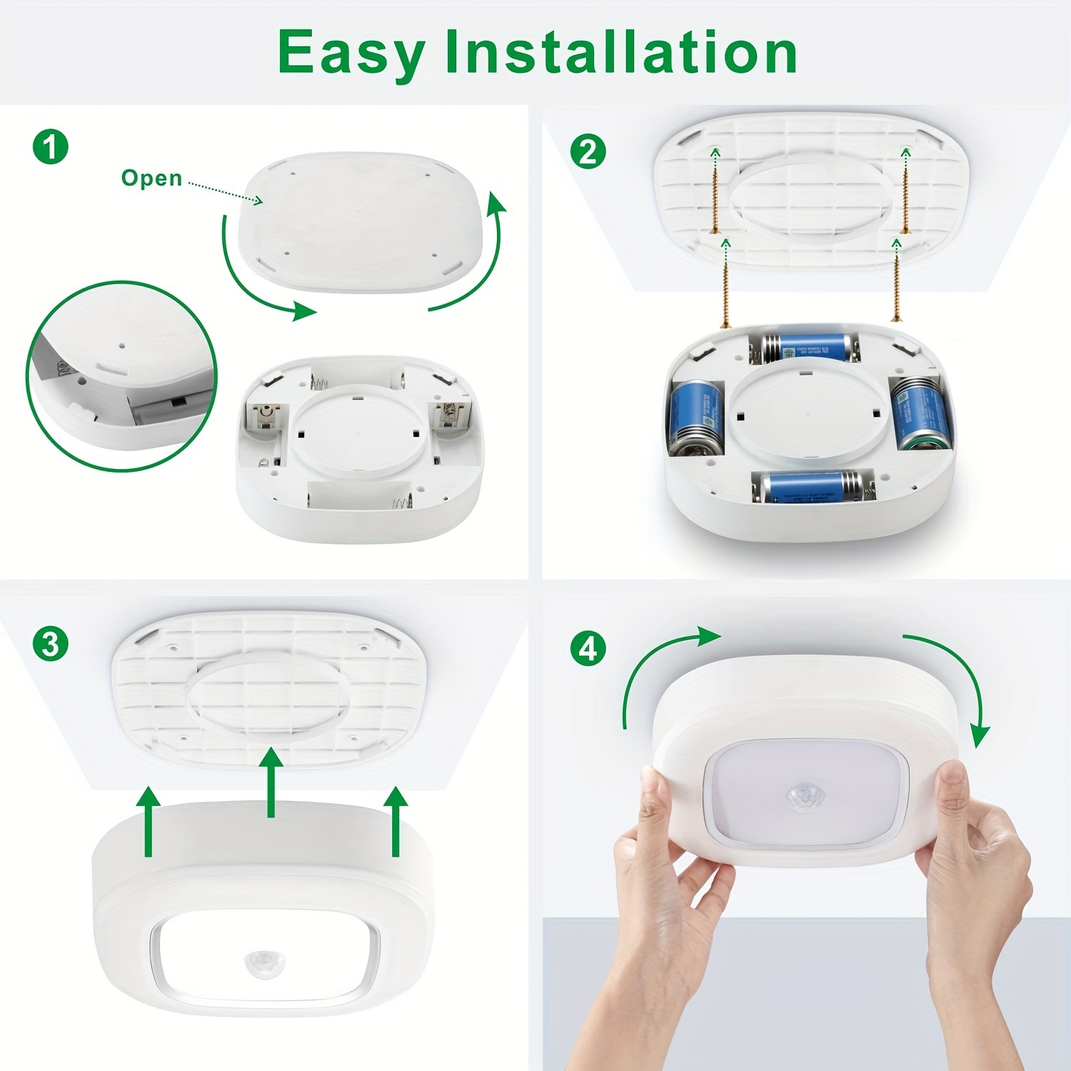  WhitePoplar Luz de techo recargable con sensor de