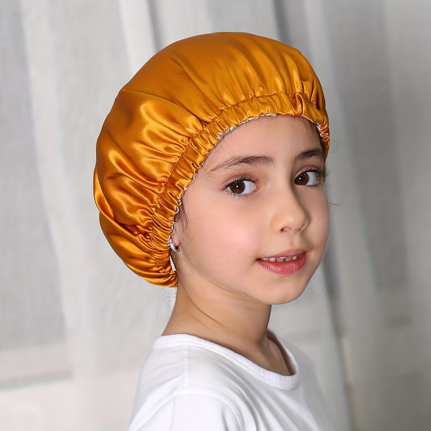 Bonnet De Nuit Pour Enfants En Soie De Mûrier À Double Doublure 19 Momme,  100%