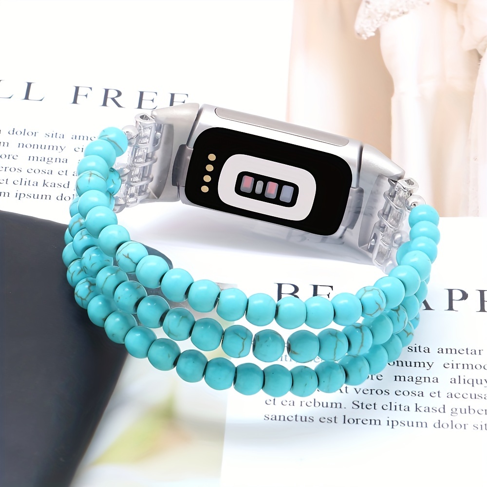 Bracelet Compatible Avec Fitbit Charge 5 Pour Femmes Et Hommes, Bracelet De  Montre De Remplacement En Pierre Naturelle Élastique - Temu Switzerland