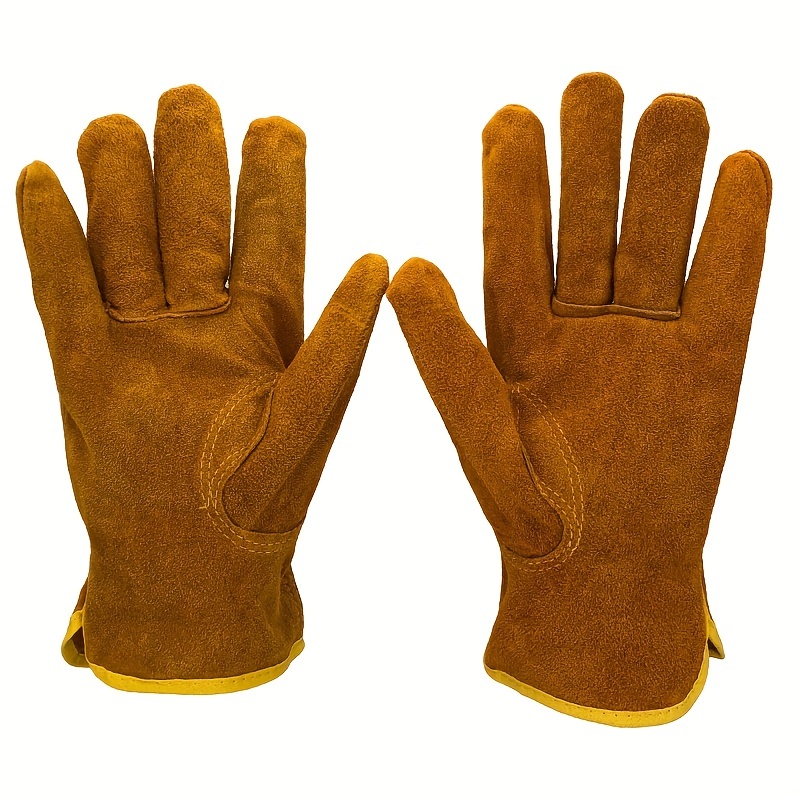 Guantes de trabajo de cuero, guantes de jardín a prueba de pinchazos para  mujeres, guantes de trabajo de seguridad resistentes para hombres