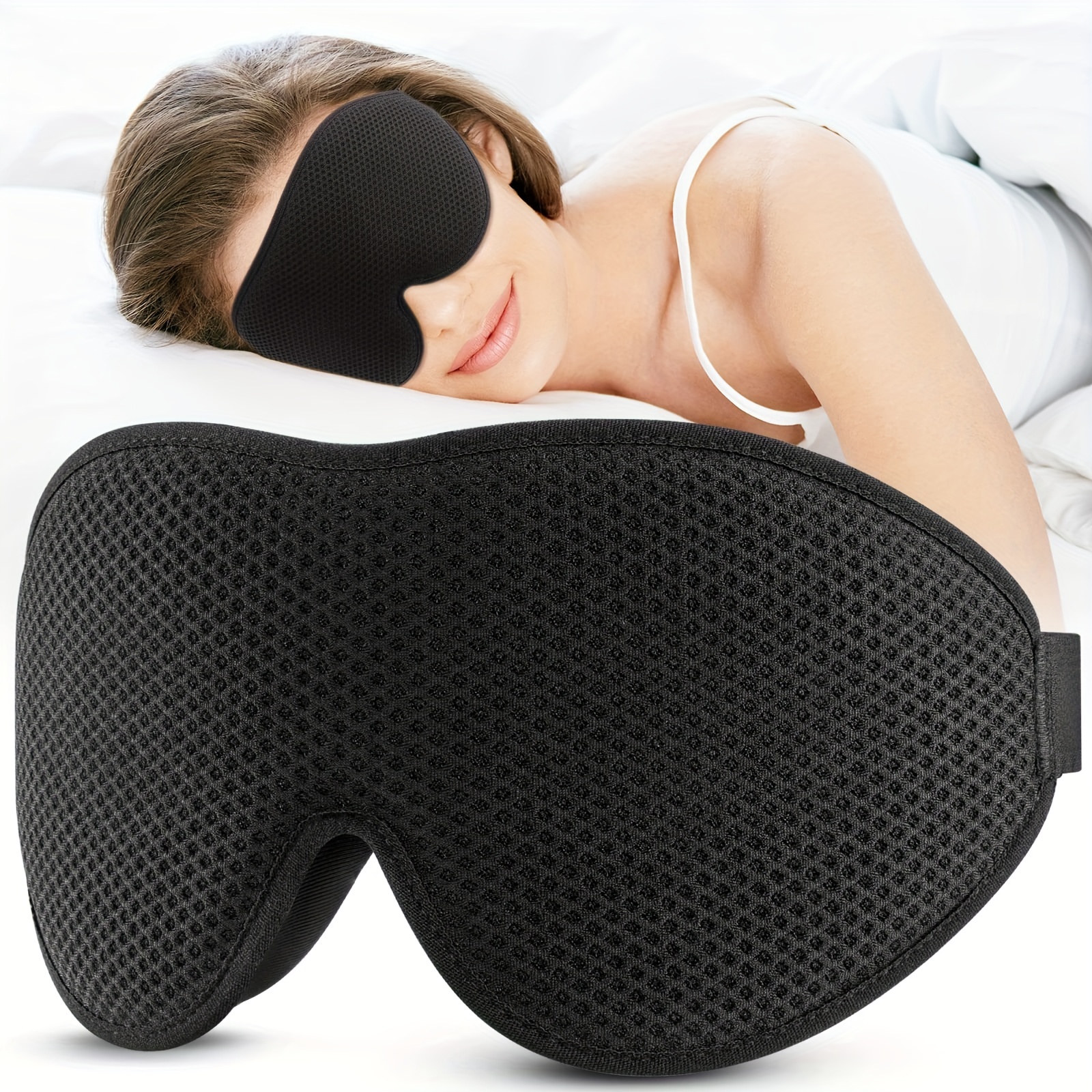 YIVIEW Sleep Mask for Side Sleeper, 100% Light Blocking 3D Sleeping Eye Mask,  Soft Breathable Eye Cover for Women Men, Relaxing Zero Pressure Night  Blindfold : : Health & Personal Care