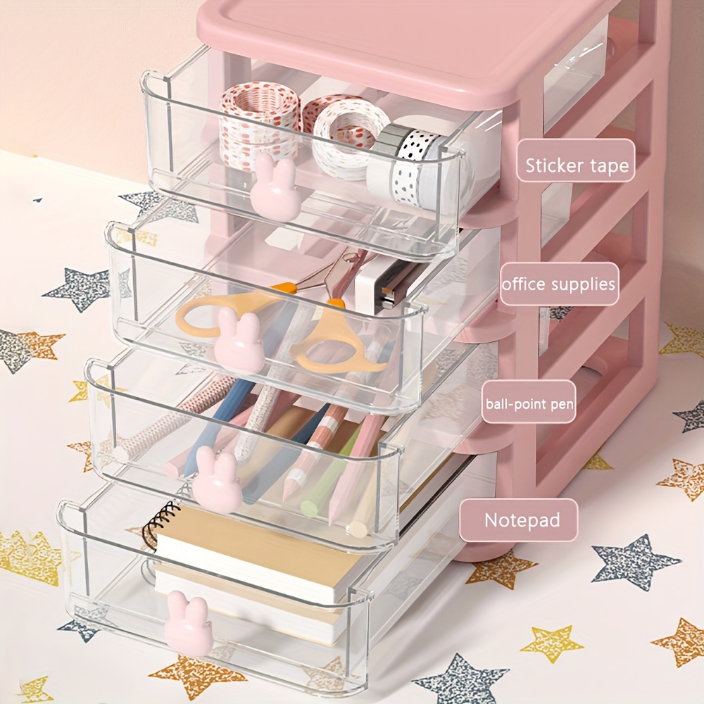 Nordic Office Desktop Organizer Drawers Box Jewelry Cosmetics Storage  Holder Case Masks Lipstick Holder Case PP Sundries Bins