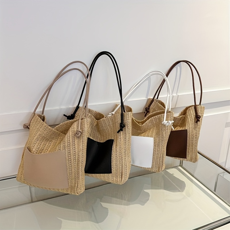 Brown Bag Summer Straw Bag Simple Tote Bag Fashion Bag