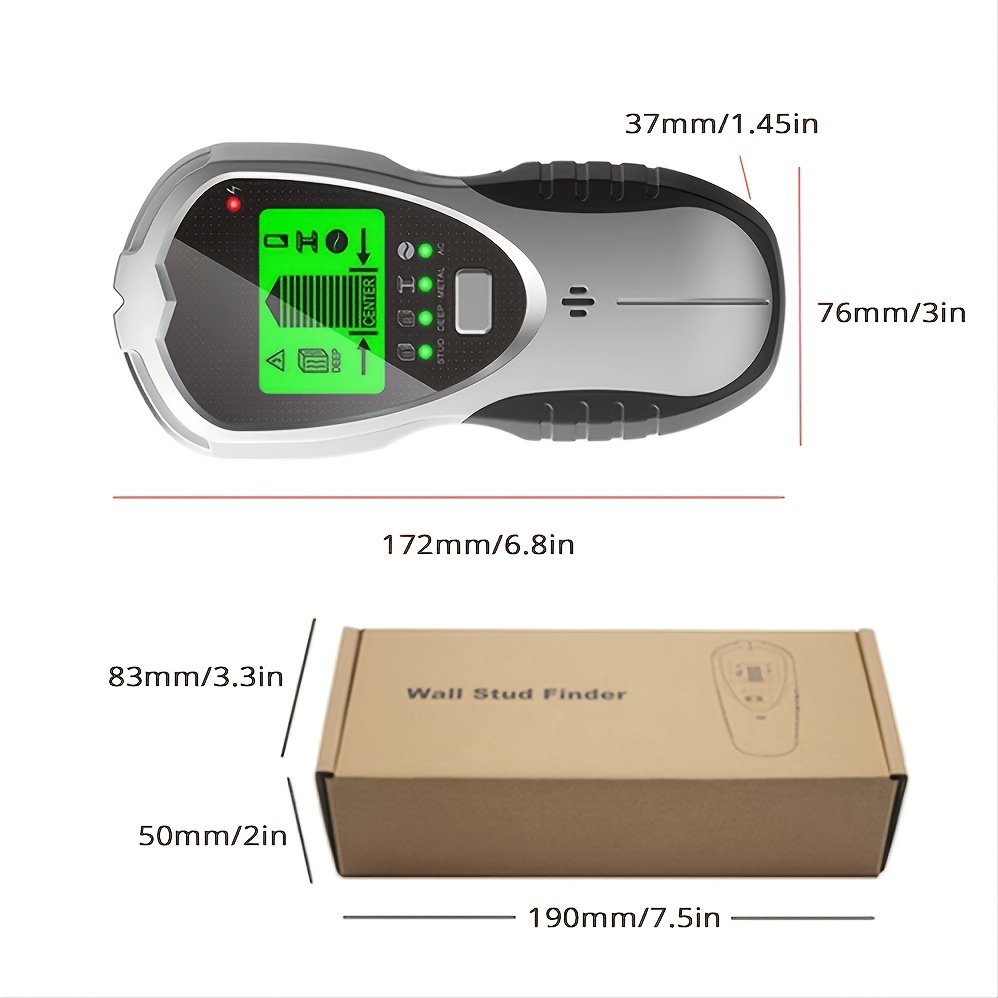 DETECTOR DE PARED MULTIFUNCIONAL DIGITAL DE METALES, MADERA