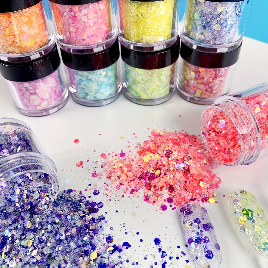 Holographic Chunky and Fine Glitter Mix, 45 Colors Festival Chunky