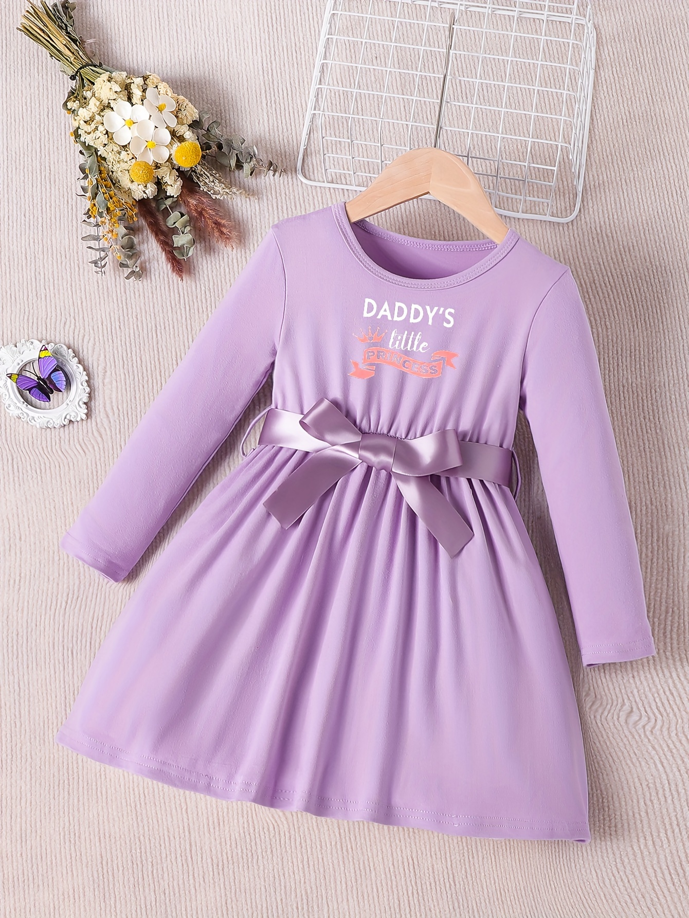 daddys little princess pattern girls neck long - Temu Australia