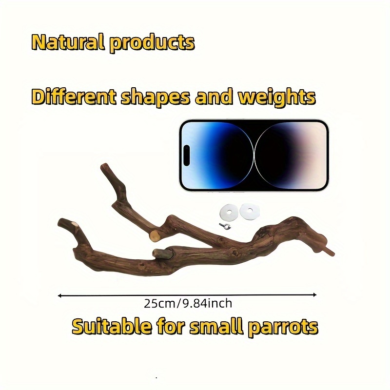 Perchoir branche en bois taille S 20 cm : Accessoires volières