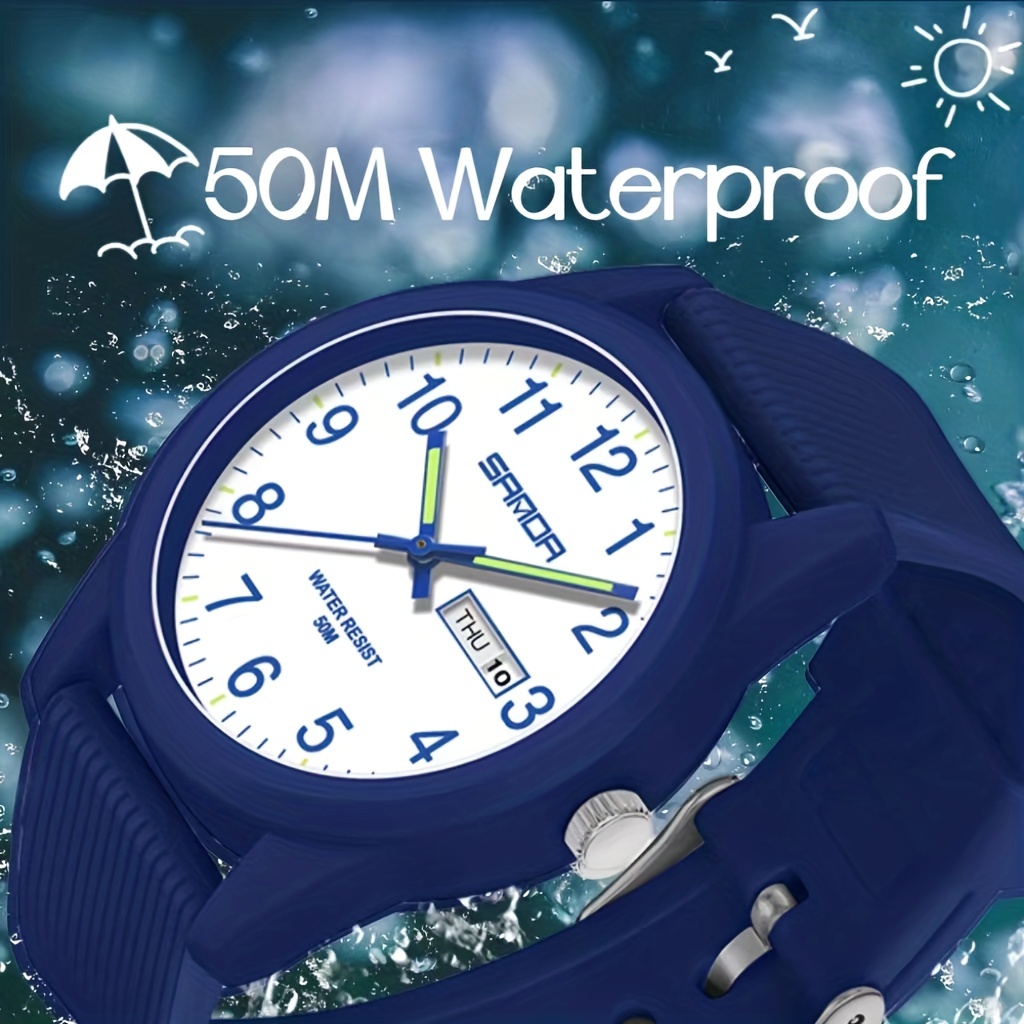 mens colorful ultra thin casual wrist watch waterproof luminous analog calendar watch