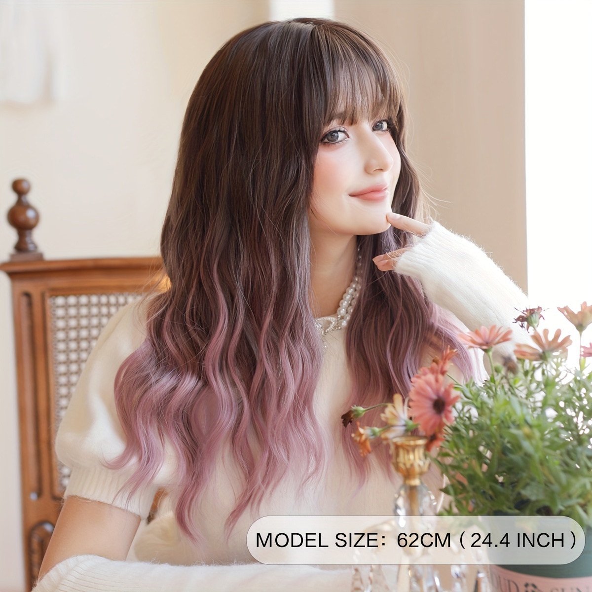 High quality purple outlet wig