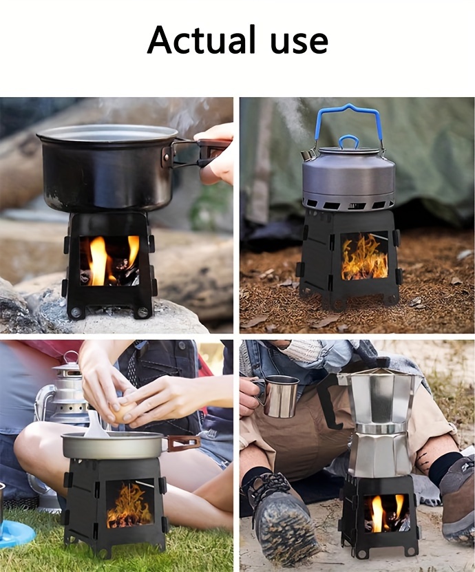 VEVOR VEVOR L egna Stufa pieghevole 1500 Legna Titanio Stufa per All'aperto  Stufa Portatile per Cucina all'Aperto Stufa a Legna Grill Portatile BBQ  Stufa Picnic per il Riscaldamento Privo di Fumo