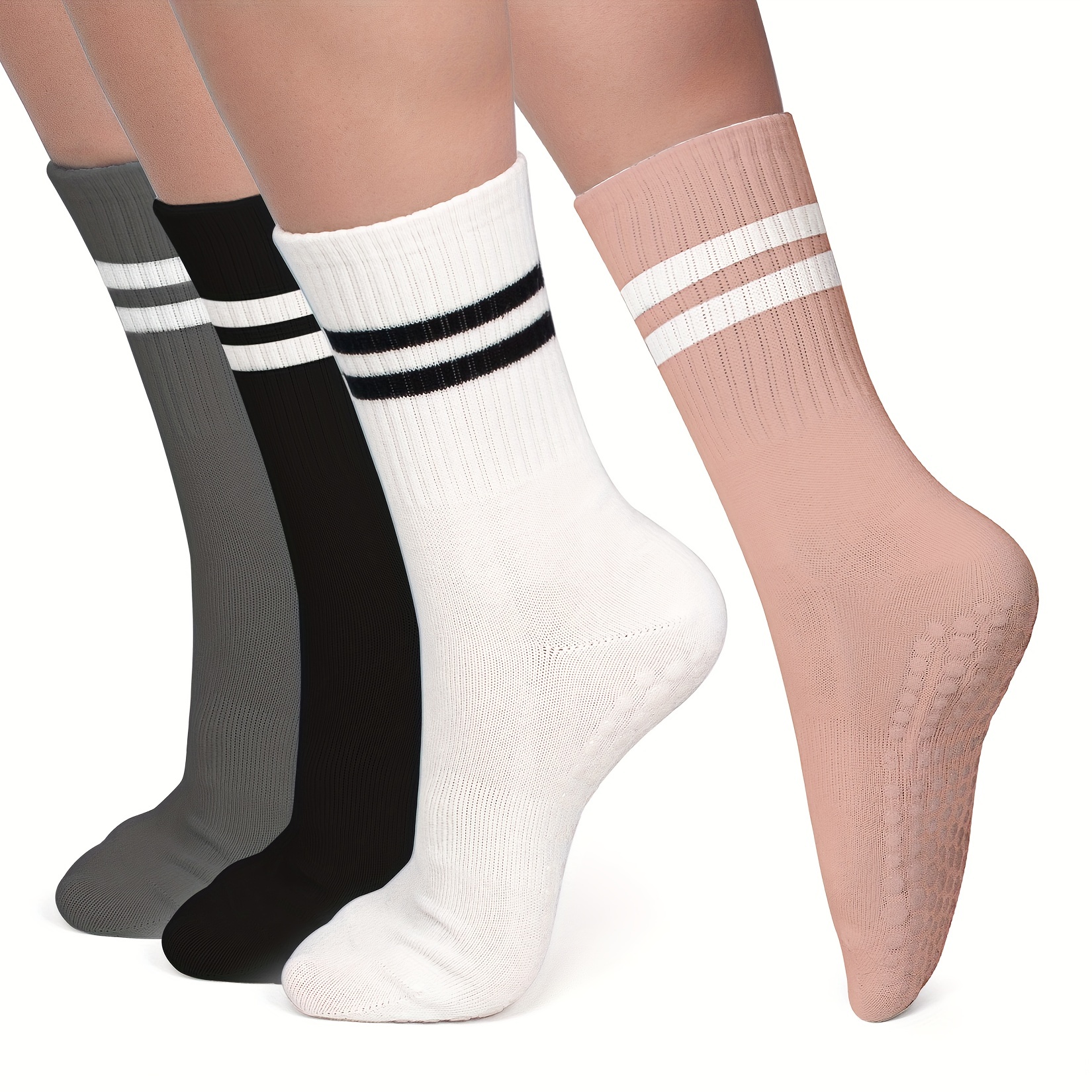 Grip Socks for Women Pilates Non Slip Socks Womens Pilates Socks with Grips  for Women Grippers Socks No Slip Socks Women 3 Pairs 1 