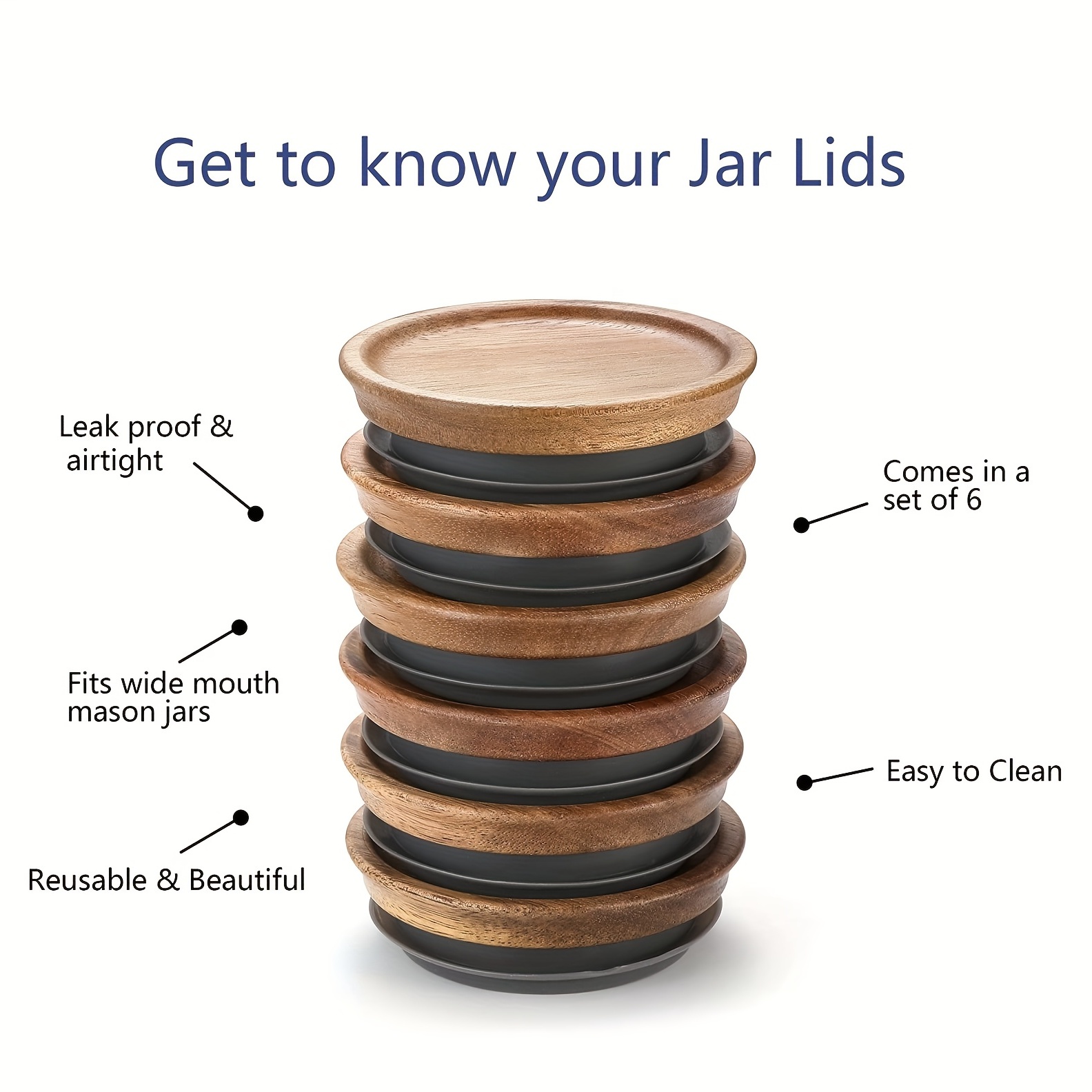 Regular Mouth Mason Jar Lids Wooden Storage Canning Jar Lids - Temu