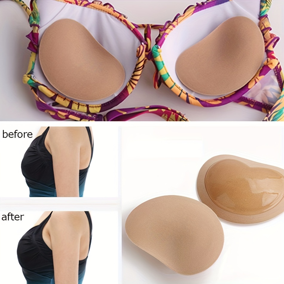 4 Pair Self-Adhesive Bra Pads Inserts Removable Breathable Push Up