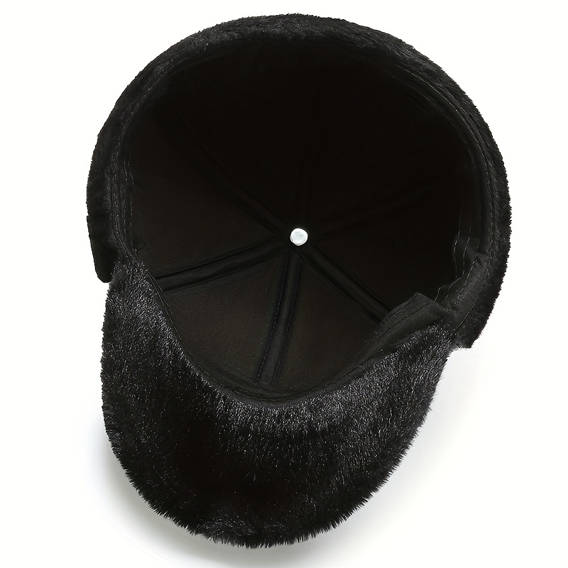 Men's Warm Wide Brim Baseball Cap for Winter Outdoor Ear Protection