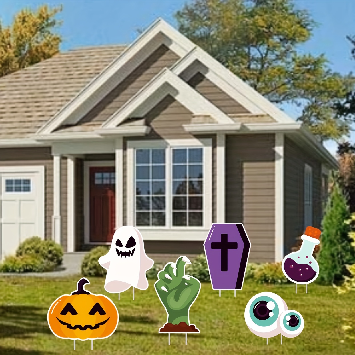 bloxburg, halloween decorated home