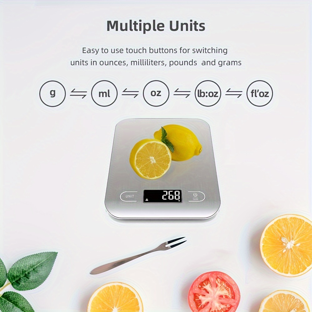 Ultrean Food Scale, Digital Kitchen Scale Weight Grams and Ounces for Baking and Cooking, 6 Units with Tare Function, 11lb (Batteries Included)