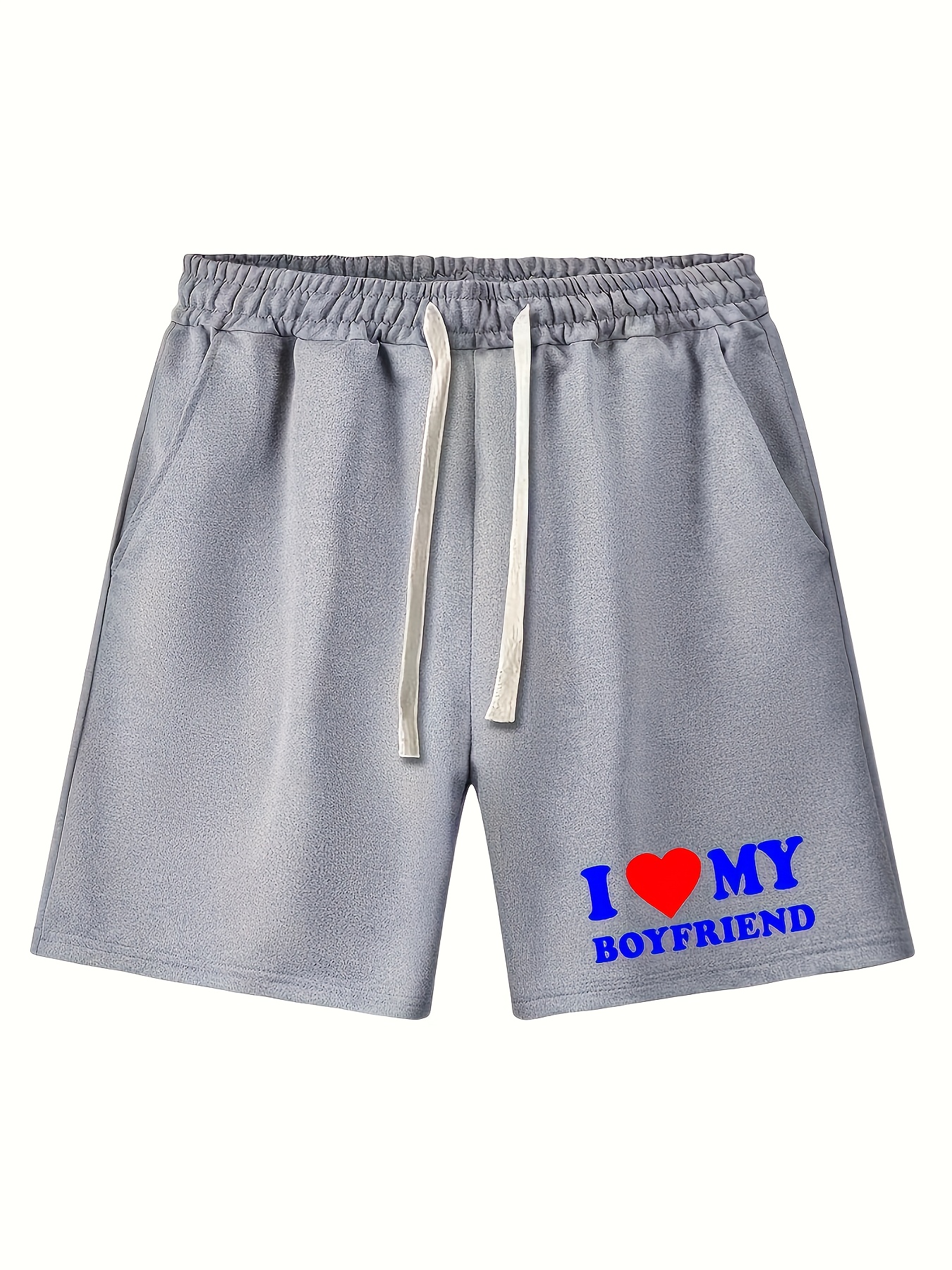 Love Boyfriend Heart Graphic Print Men's Summer Comfy Shorts - Temu