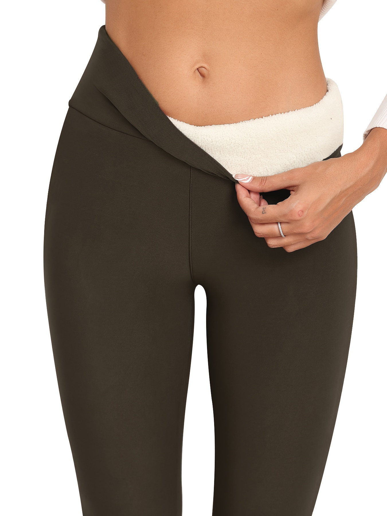 Fleece Liner Soft Yoga Pants High Waist Keep Warm High - Temu