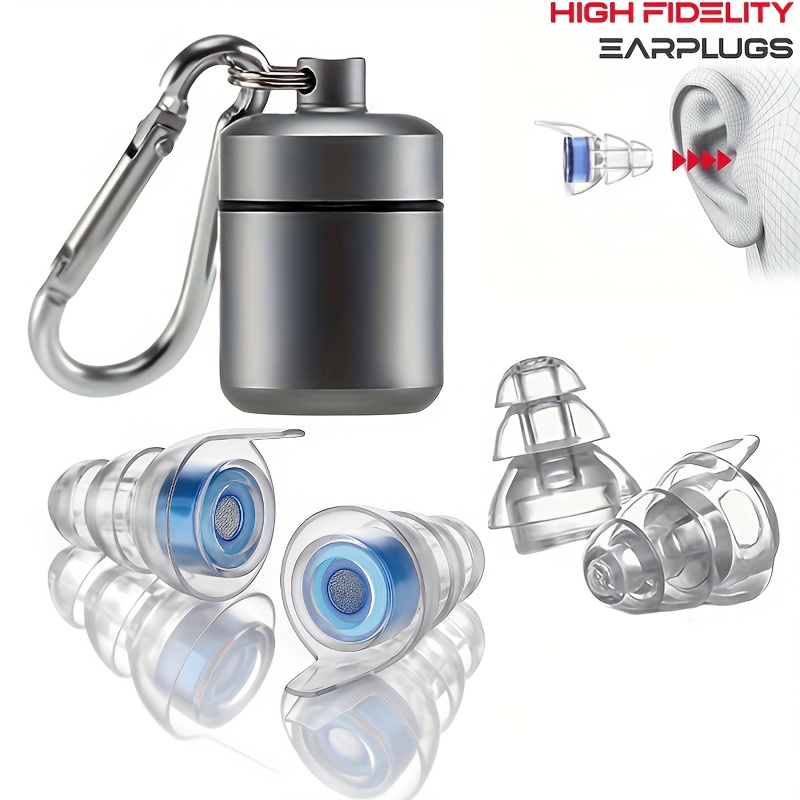 High fidelity Earplugs Metal Keychain Carry Case 2 - Temu