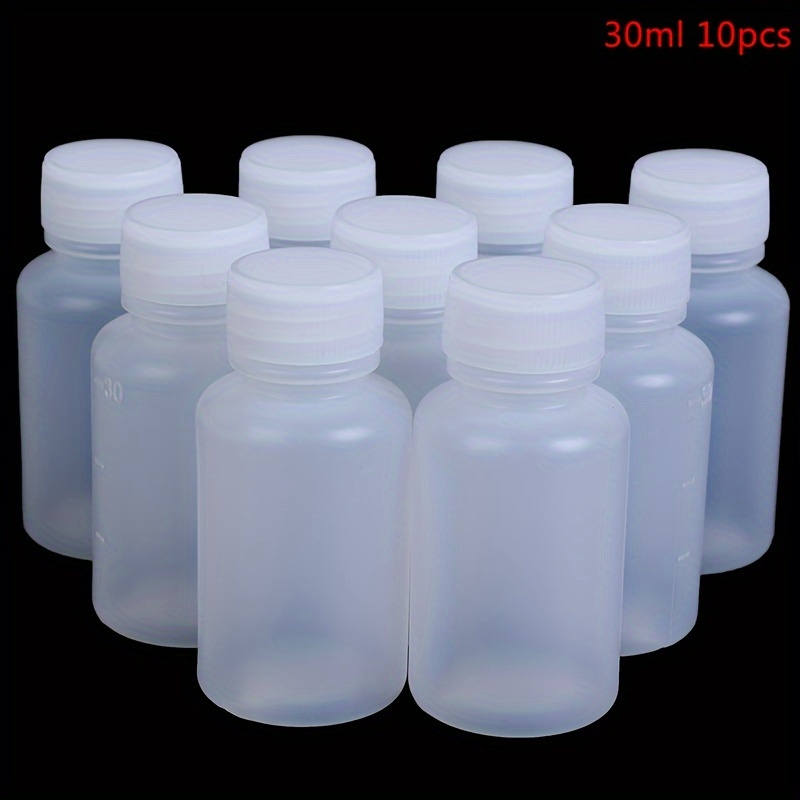 

10pcs 30ml Liquid Dispensing Bottle Translucent Sample Bottle Liquid Bottle Empty Refillable Cosmetic Sample Container