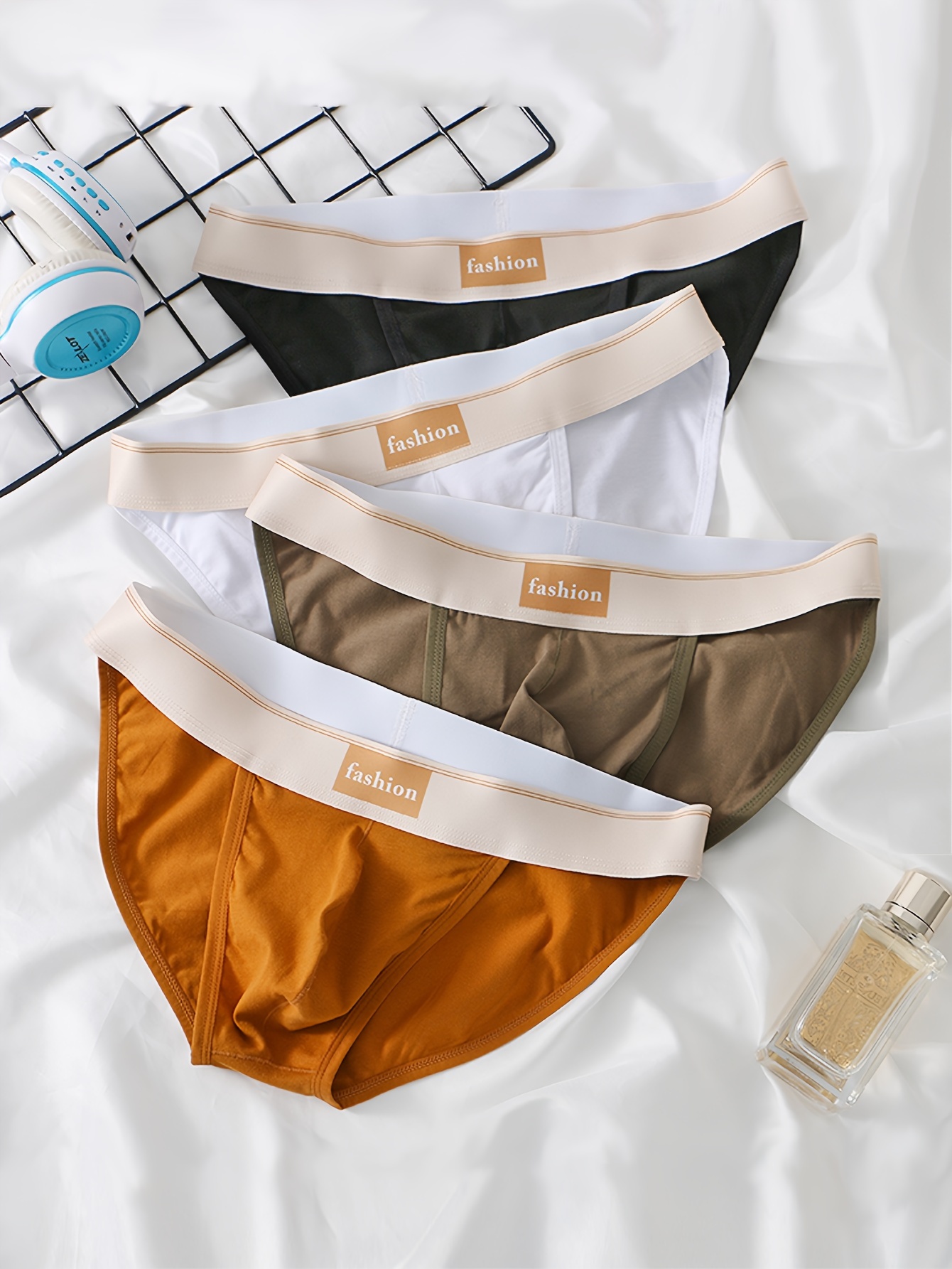 Men's Lace Sexy Cotton Underwear Low Waist Transparent U - Temu