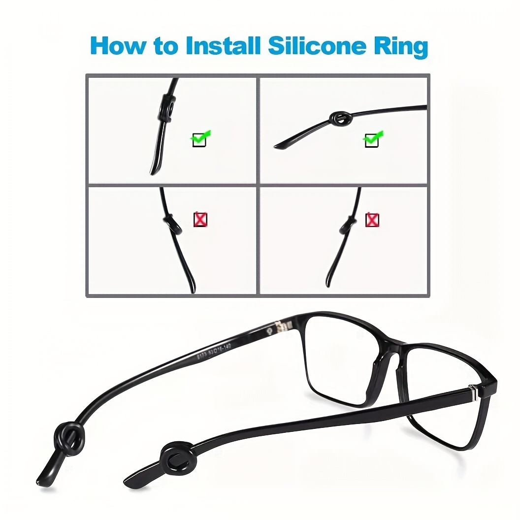 Benvo 12 pares de retenedores de lentes de silicona, soportes para  patillas, protectores antideslizantes, cómodos para gafas que se mantienen  en su