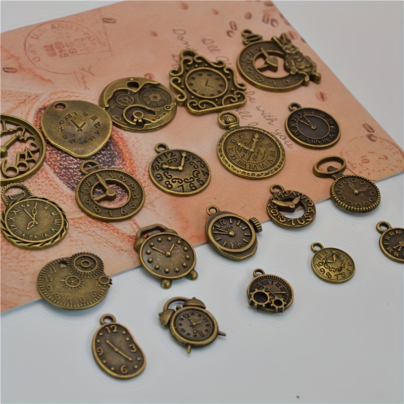 

20 Assorted (non-repeating) Alloy Pendants Mixed Clock Pendant Accessories Antique Clock Diy Decoration Components