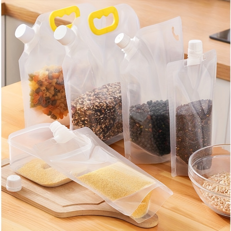 Reusable Self standing Transparent Plastic Food Storage Bags - Temu