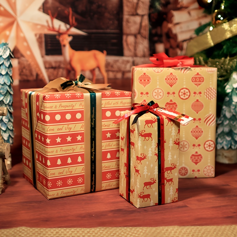 Christmas Retro Wrapping Paper Creative Retro - Temu