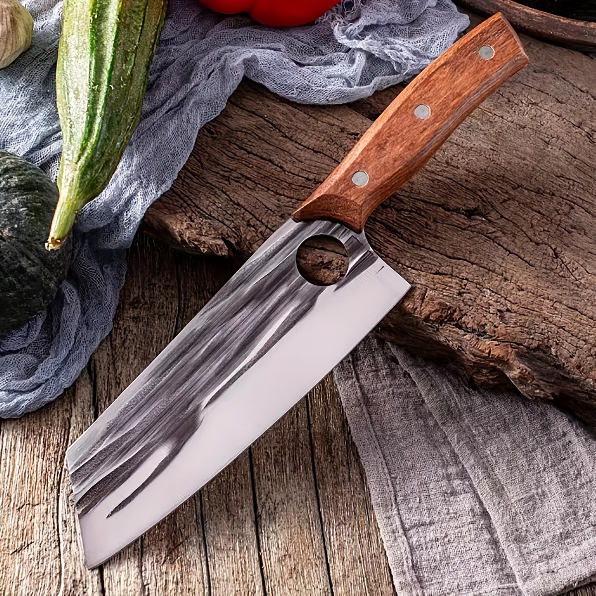 Stainless Steel Kitchen Knife Handmade Forged Butcher Knife - Temu