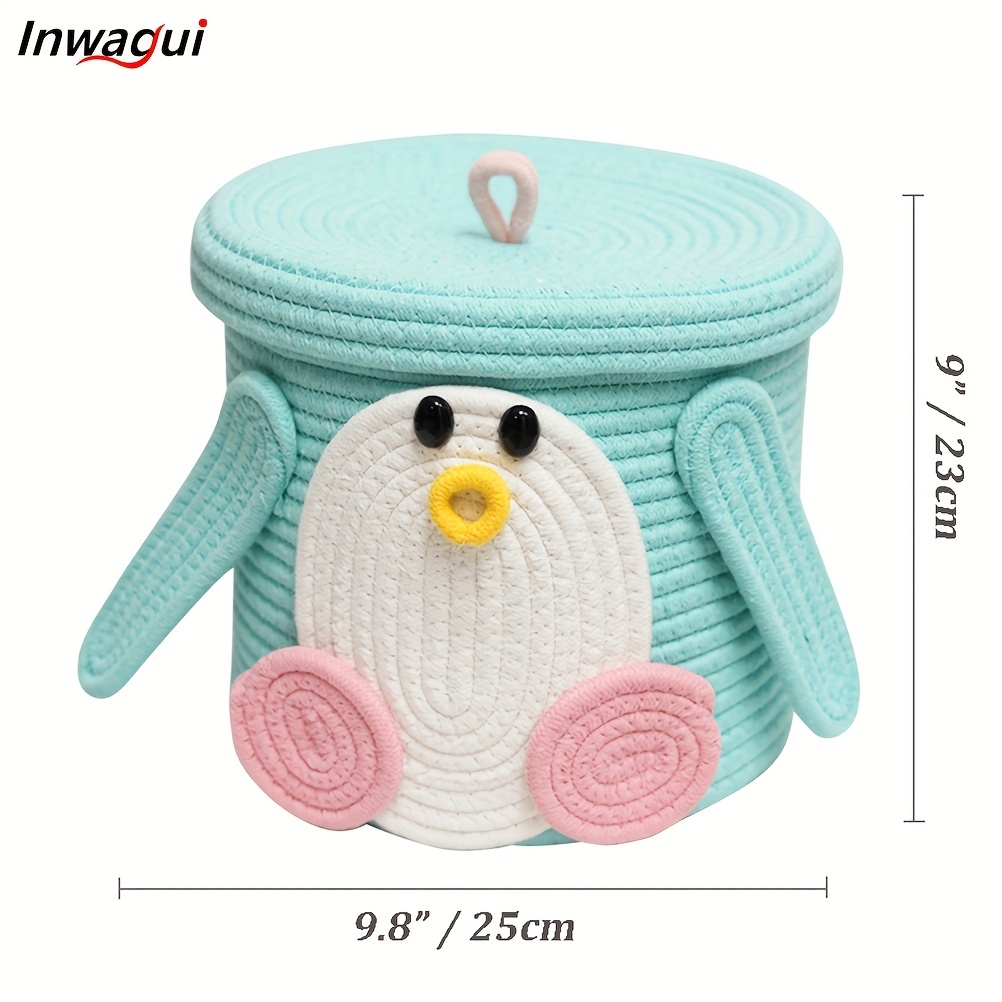 Inwagui Bébé Panier à Linge Tissé en Corde de Coton Grand Panier