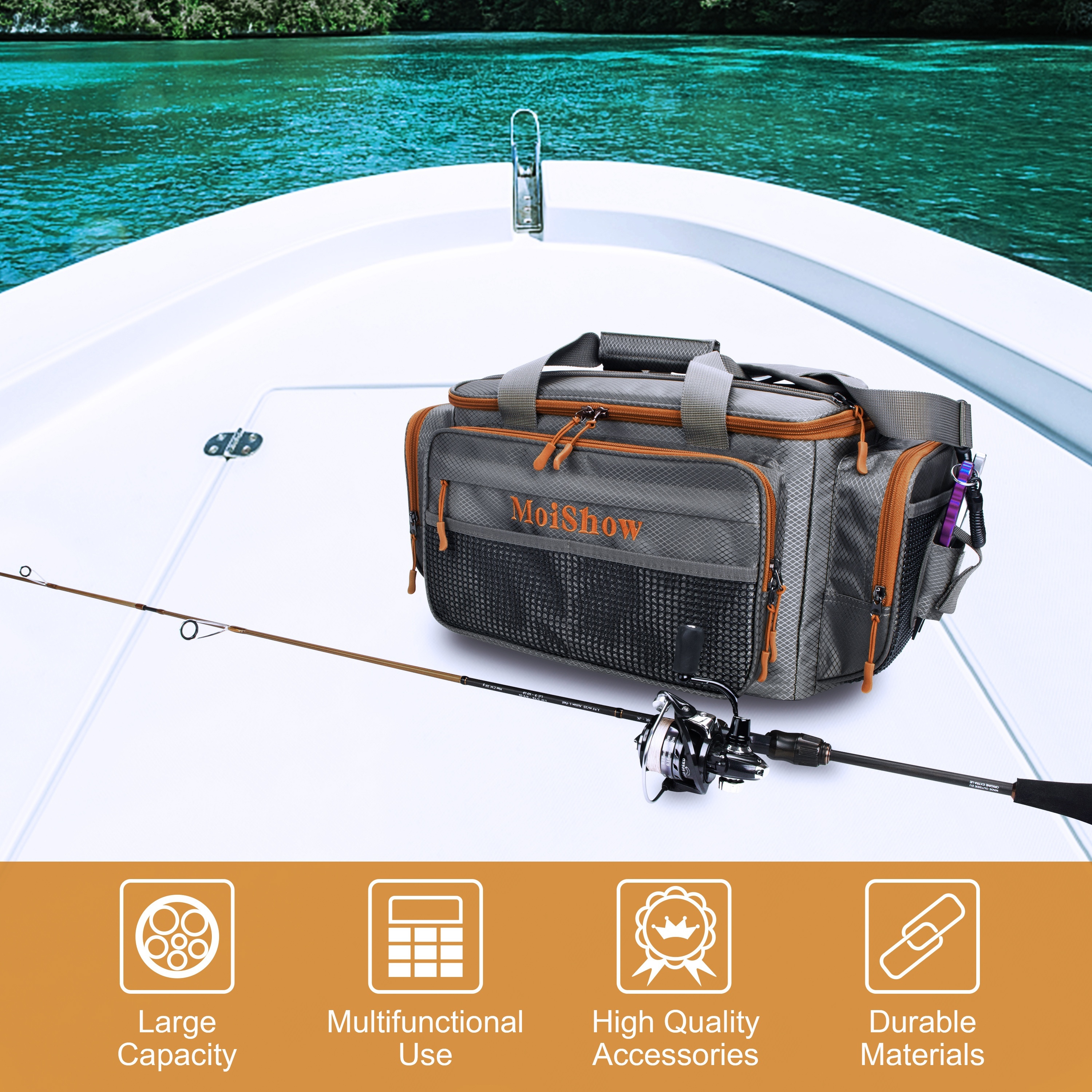 1pc Small/Large Size Fishing Tackle Box Bag - Fishing Bags For Saltwater Or  Freshwater (#Grey) Fishing Tackle Bags - Padded Shoulder Strap - Tackle Ba