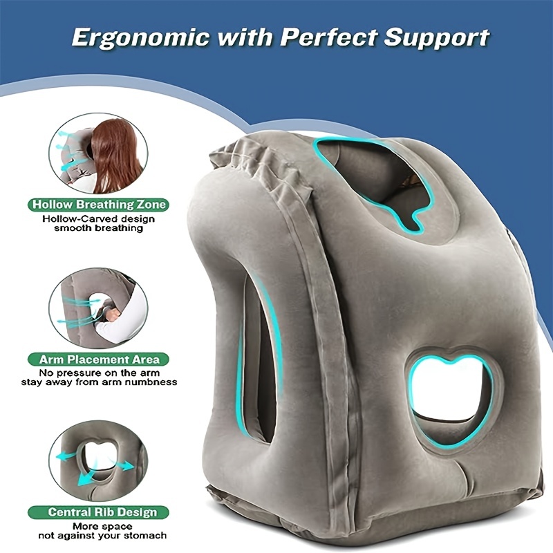 Super Comfy Inflatable Travel Pillow: Neck Lumbar Support - Temu