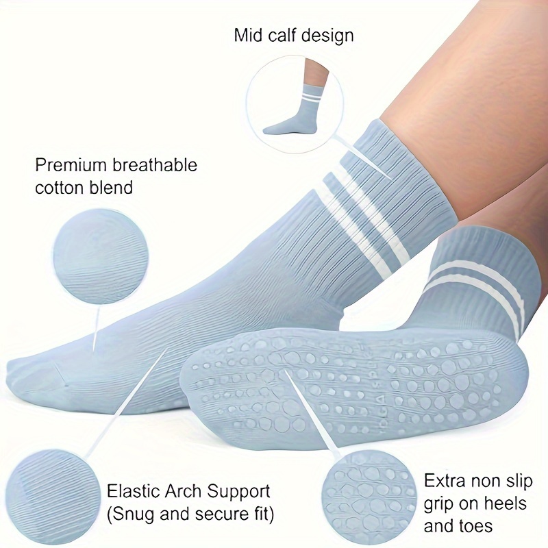 Yoga Socks Grips Women Non slip Grip Socks Pilates Pure - Temu Bahrain